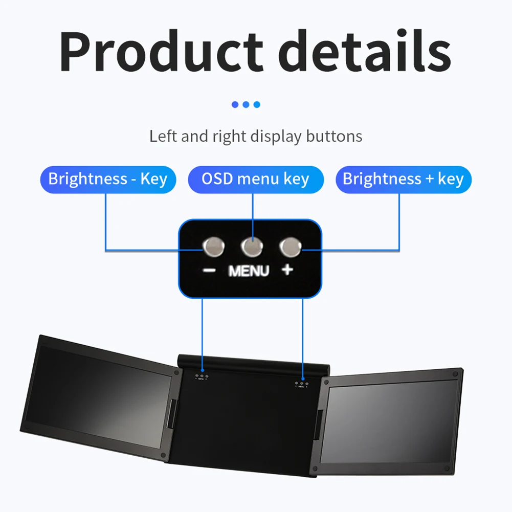 ޴ 13.3 ġ Ʈ ũ , Ʈ ǻ, 1080P HD Ȯ  , MacOS PC ӿ OSD Ʈ 