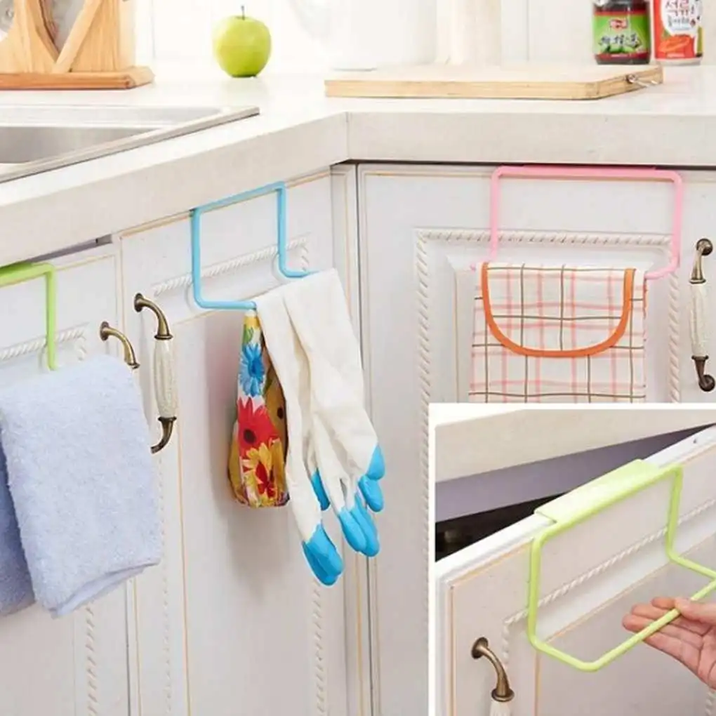 Plastic Towel Rack Hanging Holder Organizer Bathroom Kitchen Cabinet Cupboard Hanger