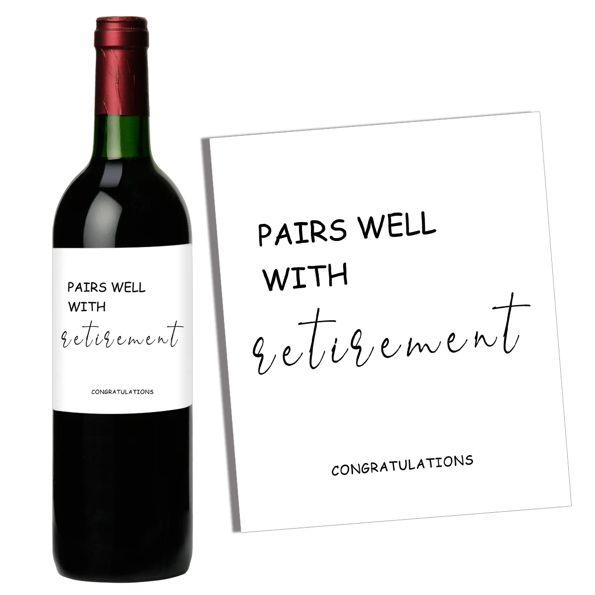 4-Pack Humorous Wine Bottle Stickers – Funny Retirement-Themed Self-Adhesive Labels for... - SKU HWBS1758 - UGI Packaging