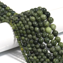 Natural Stone Round Tiger Eye Crystal Turquoise Beads for DIY Crafts and Ornament Making (Southern Jade)