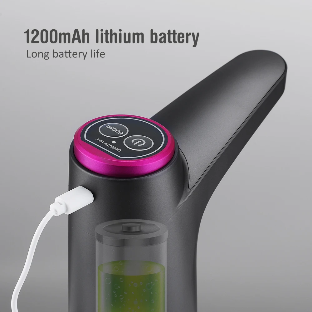 휴대용 자동 물 디스펜서, 전기 워터 펌프 버튼 제어, USB 충전, 주방 사무실 야외용 음료 디스펜서