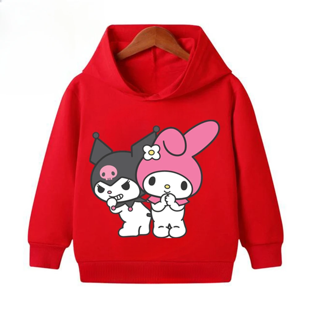 thumbnail image 1 of Sudadera con capucha de manga larga para niños de 2 a 13 años con estampado de dibujos animados de anime y Kawaii Kuromi de primavera y otoño, 1 of 4