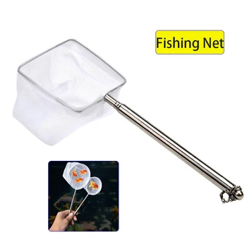 Aquarium Fish   Stainless Steel Retractable Small Shrimp Fishing Nets Fish Accessories For Fish Tank Cleaner Tool