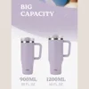 Tyeso 900/1200ML Tumbler Bottle Stainless Steel Car Mug With Handle Straw Thermal Iced Travel Vacuum Insulated Coffee Hot Cup 6