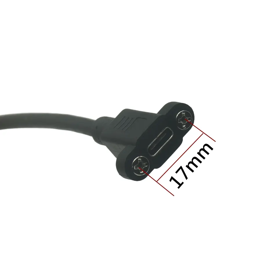0.2m 0.3m 0.5M 1M Panel Mount Type-C USB-C Male To Female Extension Cable With Screw Hole Lock Connector Cable image 3