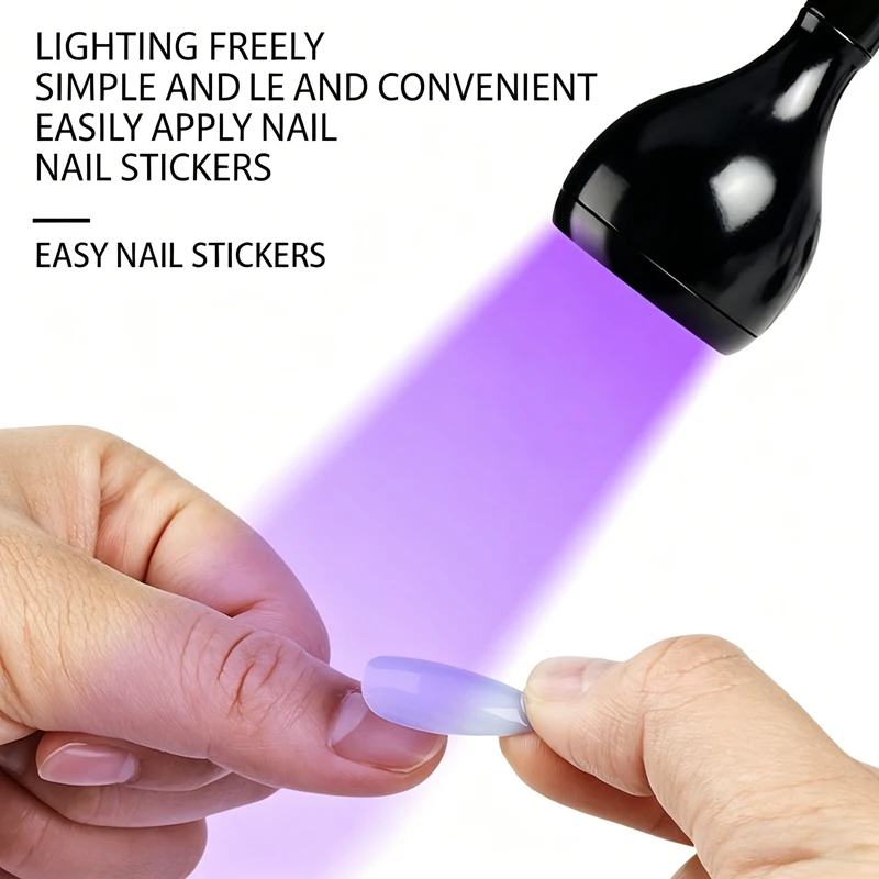 USB UV LED 네일 램프, 클립형 구즈넥 네일 경화 조명 빠른 건조 젤 폴리쉬 라이트 테라피 램프 검은 손 없이 사용 가능한 매니큐어 도구