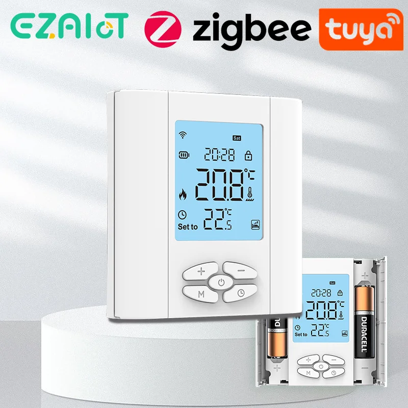 Tuya-zigbee Termostato Inteligente Alimentado por Bateria Água Caldeira a Gás Temperatura Controlador de Aquecimento Atuador Voz Alexa Google Home