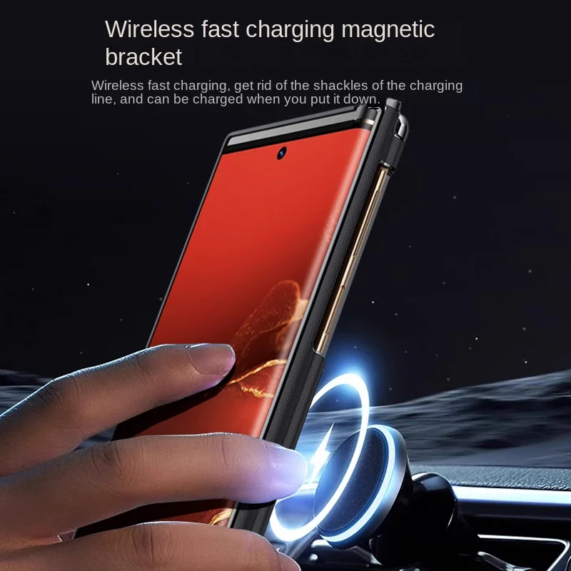 Enhanced Lens Protection Phone Case with Bracket & Magnetic Wireless Charging Support