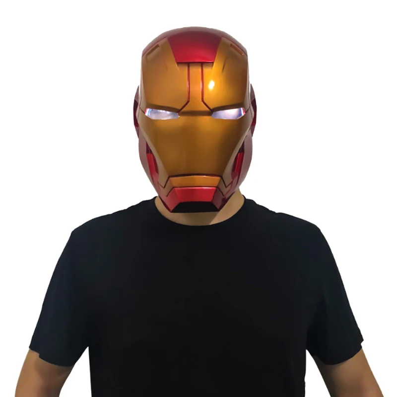 IRON MAN MASK Tony Stark full Head LED Light PVC Helmet Avengers Cosplay  Toy New