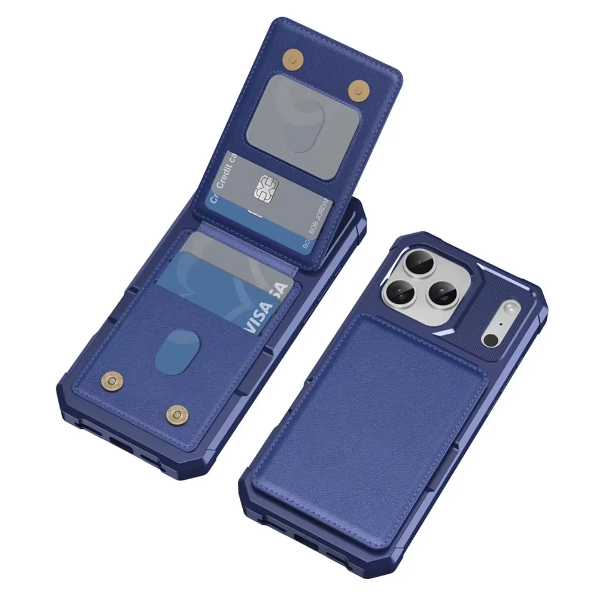 Premium PU Leather Flip Phone Case with Wallet Card Holder and Bracket - Soft TPU Back Cover