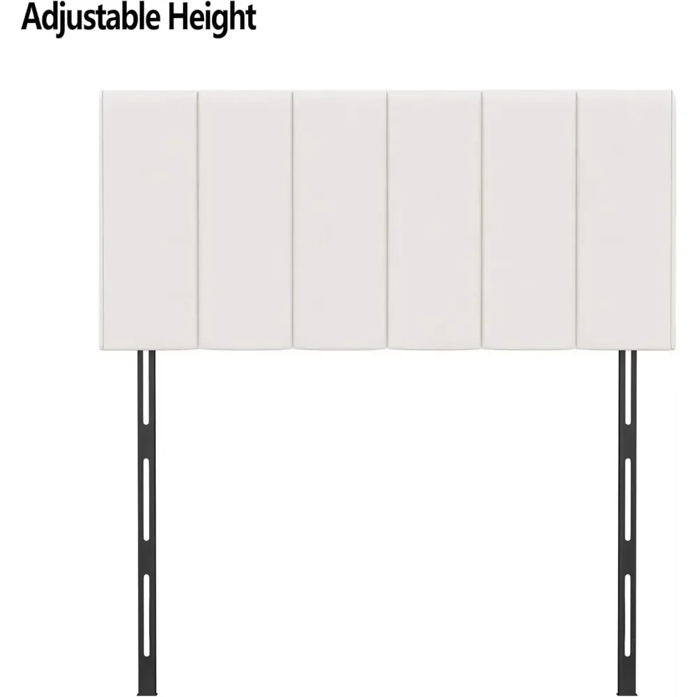 King Headboard Foldable Linen Headboard for King Size Bed Upholstered Wall Panels Adjustable Height Grayish White