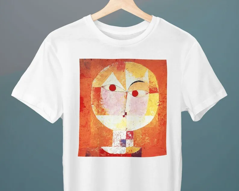Senecio Paul Klee Painting T Shirt Art Fine Cubism Bauhaus For Her Him Lover Maniche Lunghe O Corte