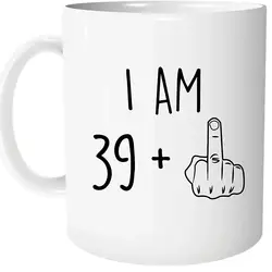 40th Birthday Humor Mug - Funny Middle Finger Gag Gift - 301 - 400ml (WHITE)