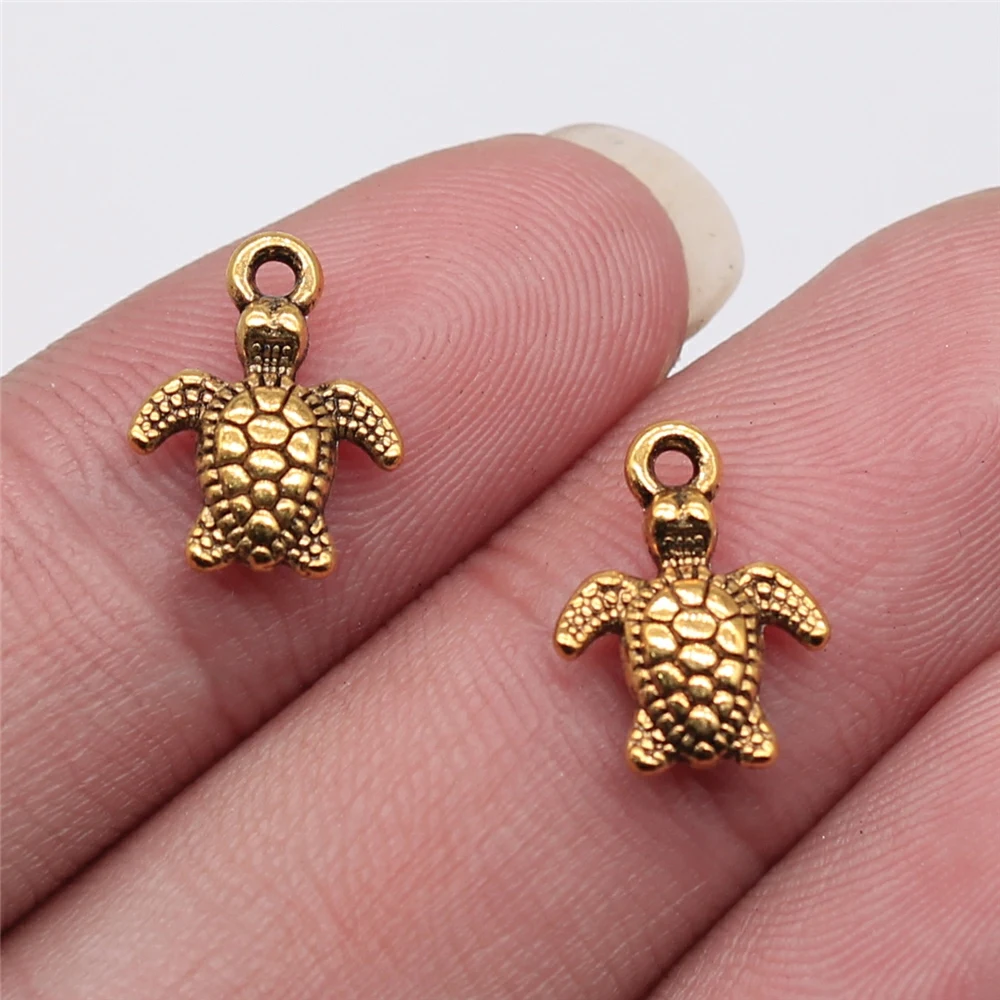 20pcs 10x13mm Sea Turtle Charms DIY Jewelry Findings Animal Charms