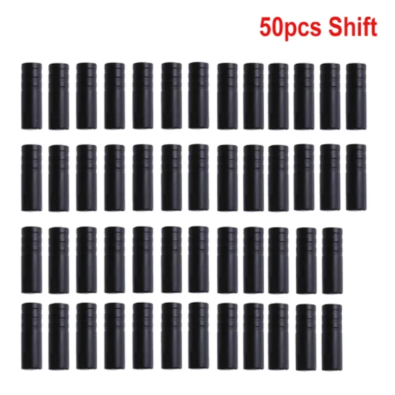 Bike Brake Gear Outer Cable End Caps Tips and Crimps for Shift Derailleur Wire Housing 50pcs