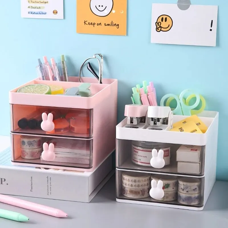 Desktop Storage Shelf Stationery Organizer Desktop Storage Box Desktop Storage Kit Stationery Storage Box Small Desk Organizer with Drawer