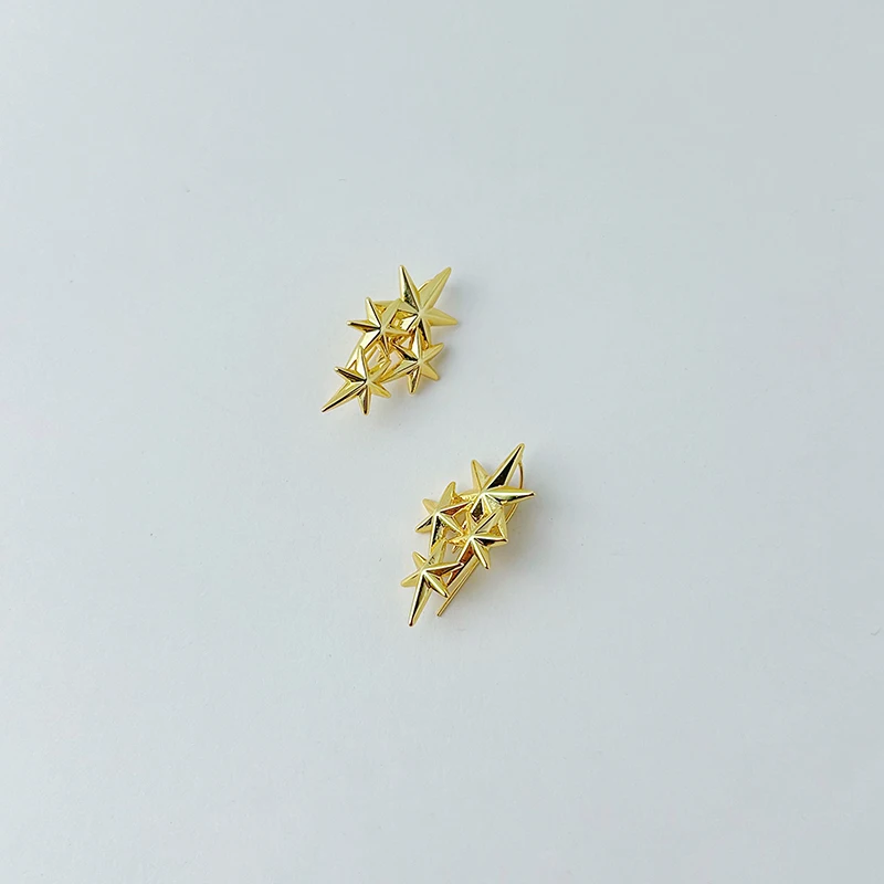 ENFASHION 2023 New Aretes Twinkle Stars Ear Clip On Ears For Women Original Fashion Jewelry Gold Color Earrings Christmas 221485