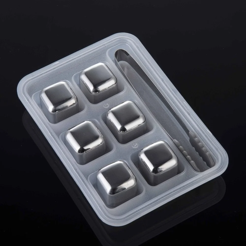 1/4/8 Pcs Stainless Steel Ice Cubes Set Reusable Chilling Stones for Whiskey Wine Wine Cooling Cube Chilling Rock Party Bar Tool