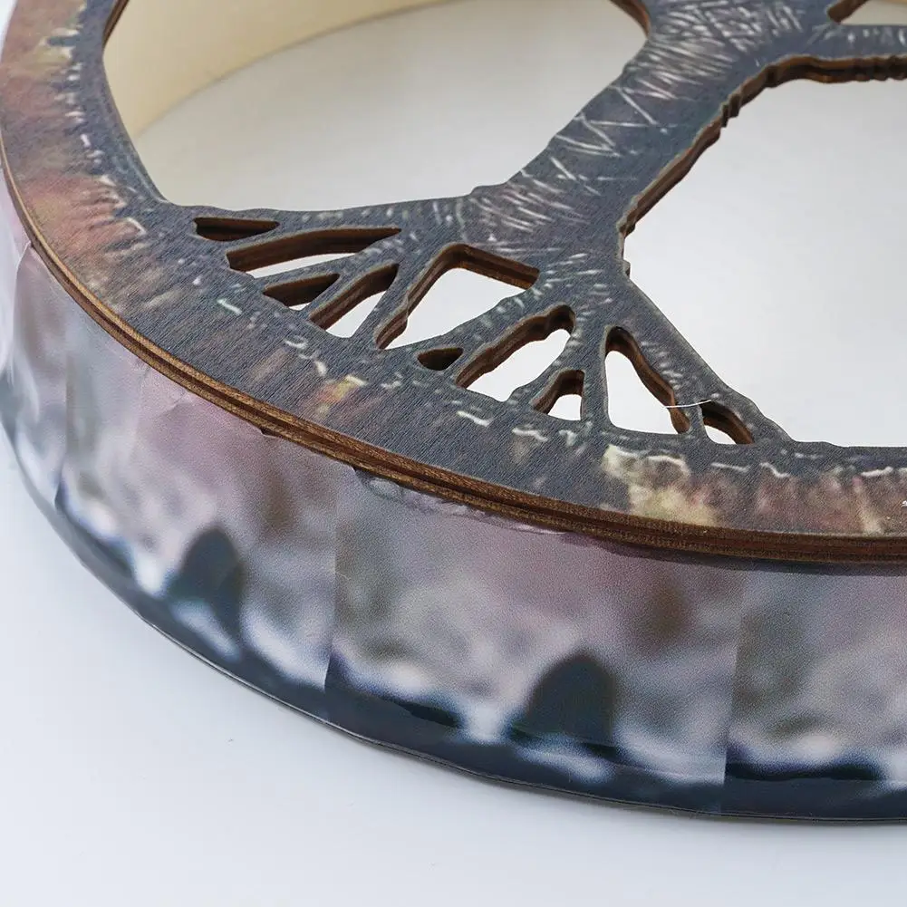 Shaman Drum, Tree Of Life Decoration Design, Handmade Shamanic Drum, Symbol Of The Siberian Drum Spirit Music,Leather + Wood