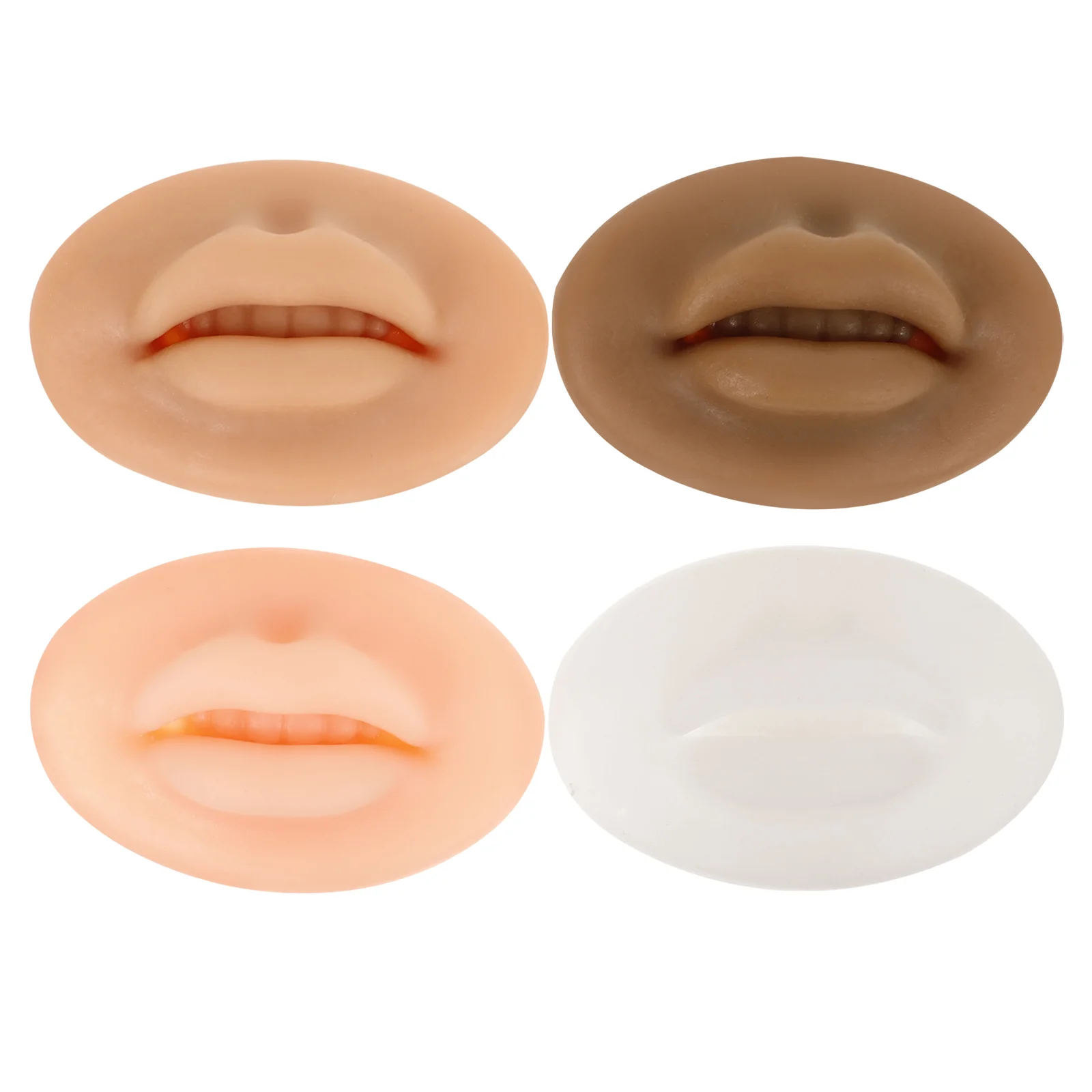 

4 Pcs Three-dimensional Lip Tattoo Model Professional Fake Silicone Body Parts for Practice Permanent Skin Silica Gel