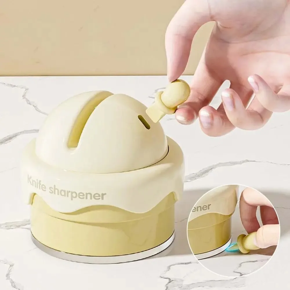 New Ice Cream-Shaped Cartoon Mini Suction Cup Quick Sharpener Professional Household Waterproof Sharpening Stone