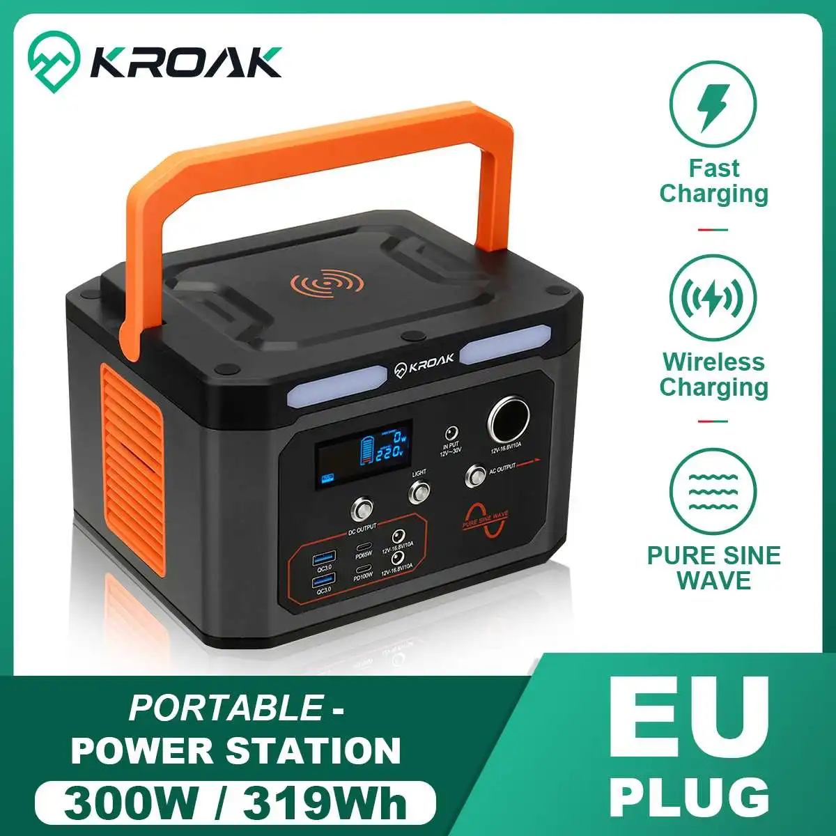 220V Portable Power Station 300W Solar Generator Energy Storage Power