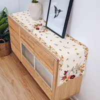 Fall Thanksgiving Pumpkin Linen Table Runner Dresser Scarves Decor Farmhouse Kitchen Table Runner Thanksgiving Decorations 5