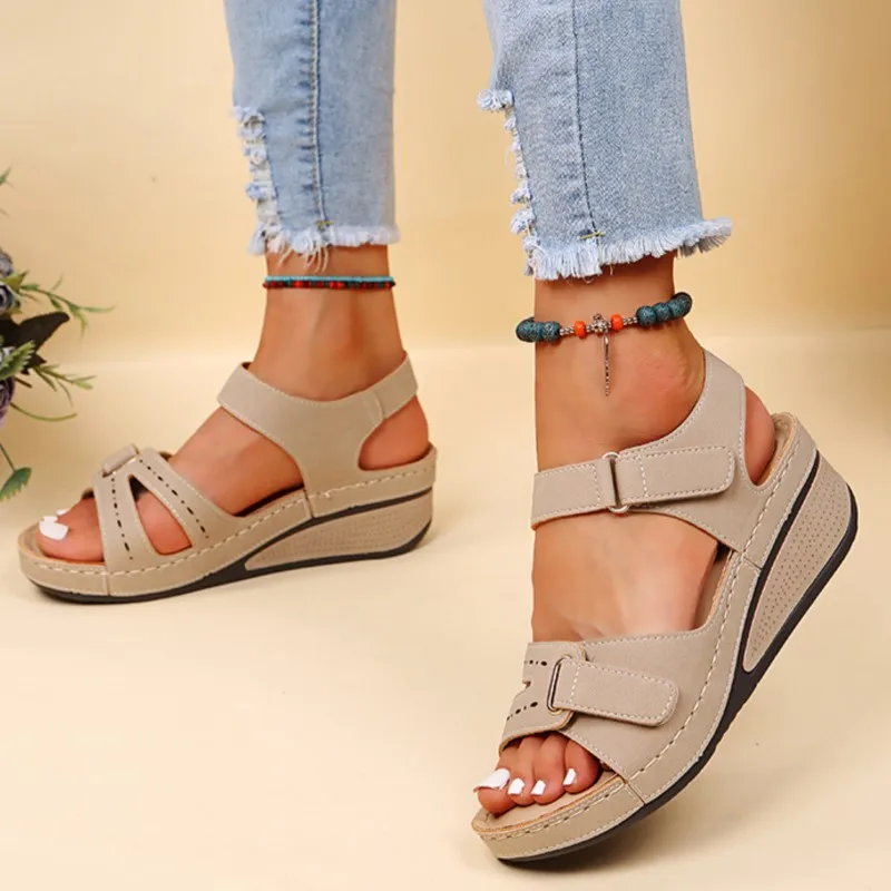 2025 New Women’s Sandals – Slip-On Open Toe Walking Shoes, Party Footwear, Casual Heels Zapatillas Mujer Beach Footwear Sandals