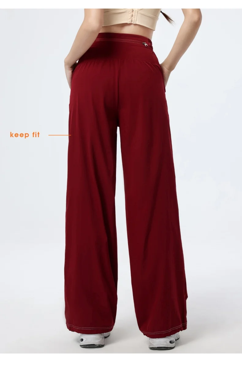 Women's Sports Pants, Baggy Straight Track Pants, Striped Joggers with Pockets, Women Breathable Wide Legs Sweatpants 14 Sb0be49a3428541c3a68c506611dfca2eF