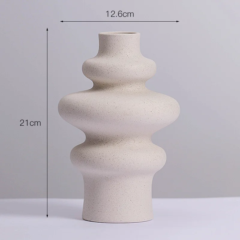 Ins Style Ceramic WhiteVase Decoration Spiral Vase Modern Home Decoration Flower Pot Vase Decoration Home Living Room Decoration 5