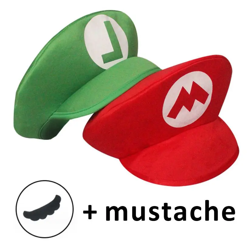 Cosplay Hats Super Odyssey Bros Cartoon Hats With Moustache Halloween kids Costumes Anime Figure Peripherals Birthday Gifts