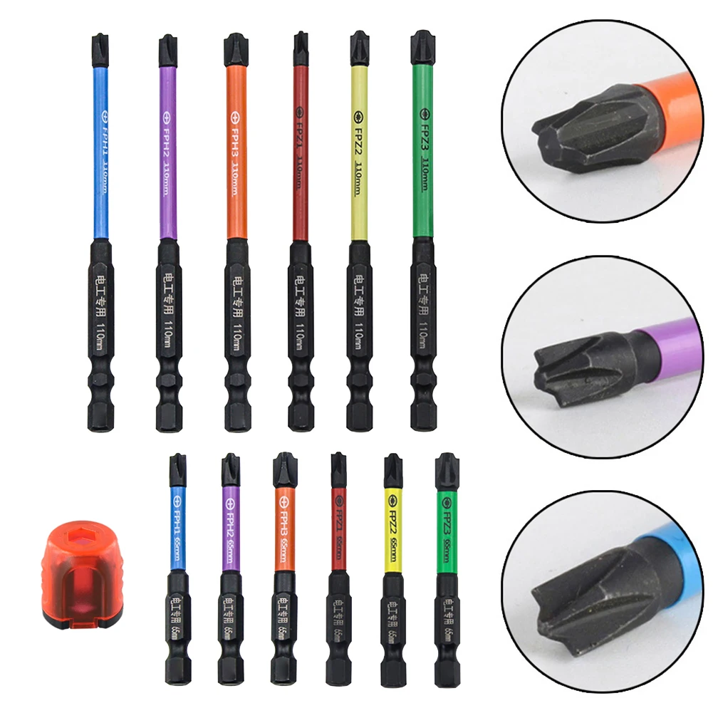 

4pcs/set Electrician Screwdriver Bits Slotted Cross Magnetic Screwdriver Bit With Magnetizer FPH1 FPH2 FPH3 FPZ1 FPZ2 FPZ3