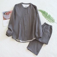 2026 new spring and autumn women's pajamas set 100% cotton long-sleeved trousers two-piece simple casual home clothes sleepwear - Image 5
