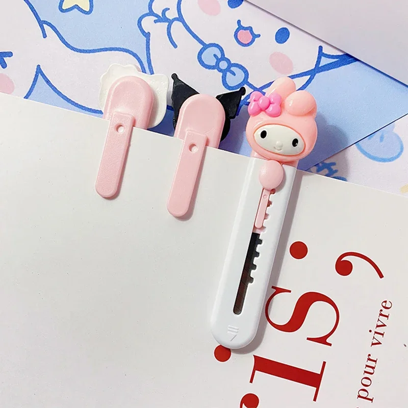 Kawaii Cartoon Animal Stationery Knife DIY Mini Multipurpose Pocket Folding Knife Letter Pen Envelope Opening