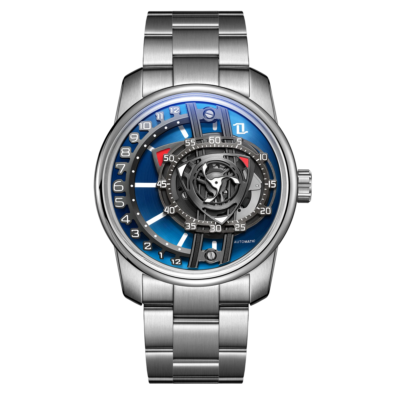 Orologio Automatico Uomo Meccanico – Quadrante Cielo Stellato, Cinturino Acciaio, Scheletro, Data E Settimana, Impermeabile 3 Atm