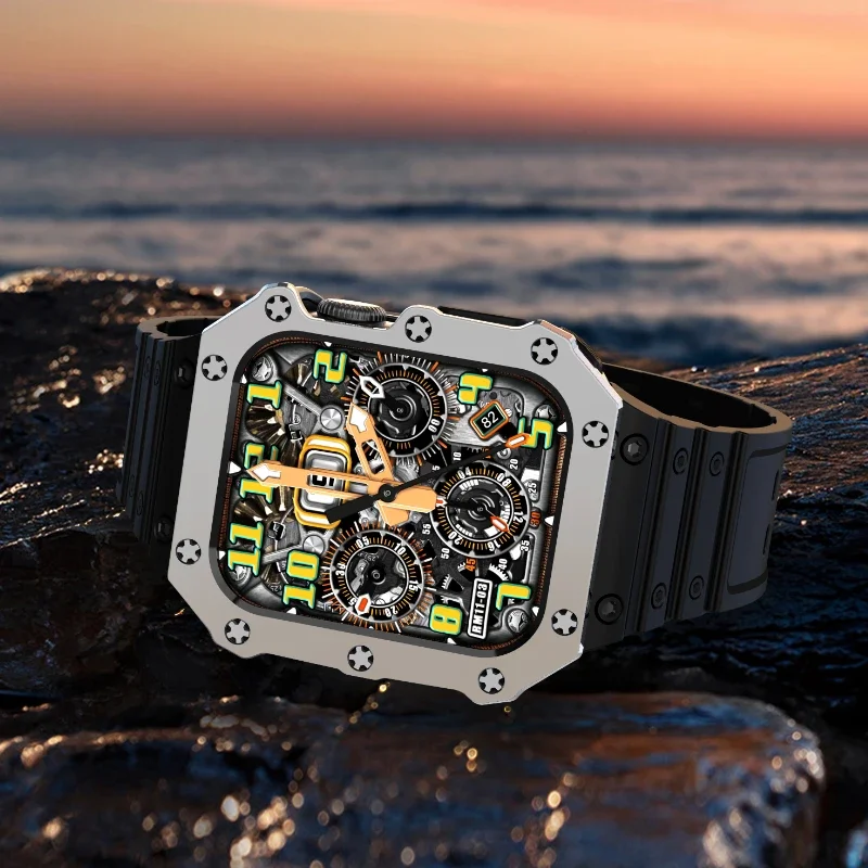 Silicone Kit Strap for Apple Watch Band 9 8 7 45mm 41mm High End Bracelet Wristband IWatch 6 5 4 SE 44mm 42mm 40mm 38mm  Correa