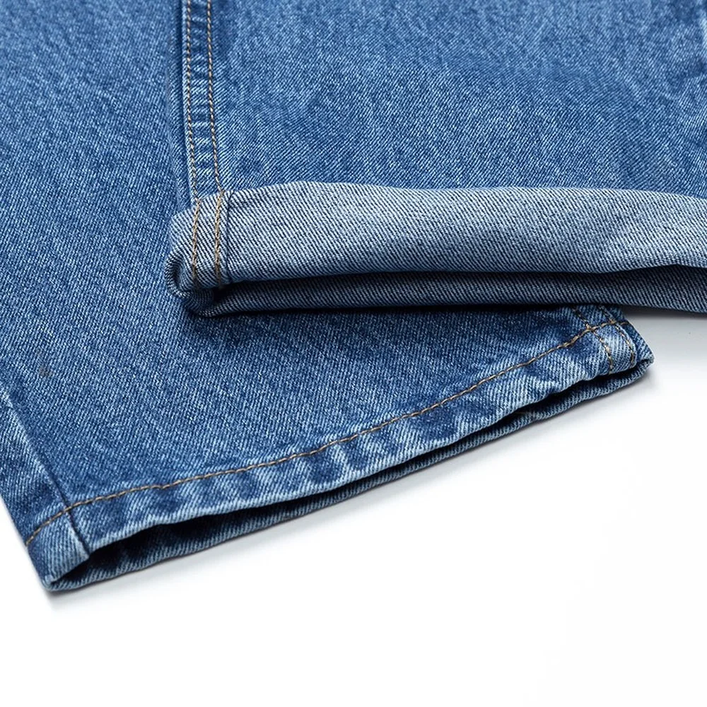 100% Cotton Mens Casual Jeans Pants Spring Autumn Male Long Blue Straight Denim Overalls Casual High Quality Reagular Fit Jeans 6