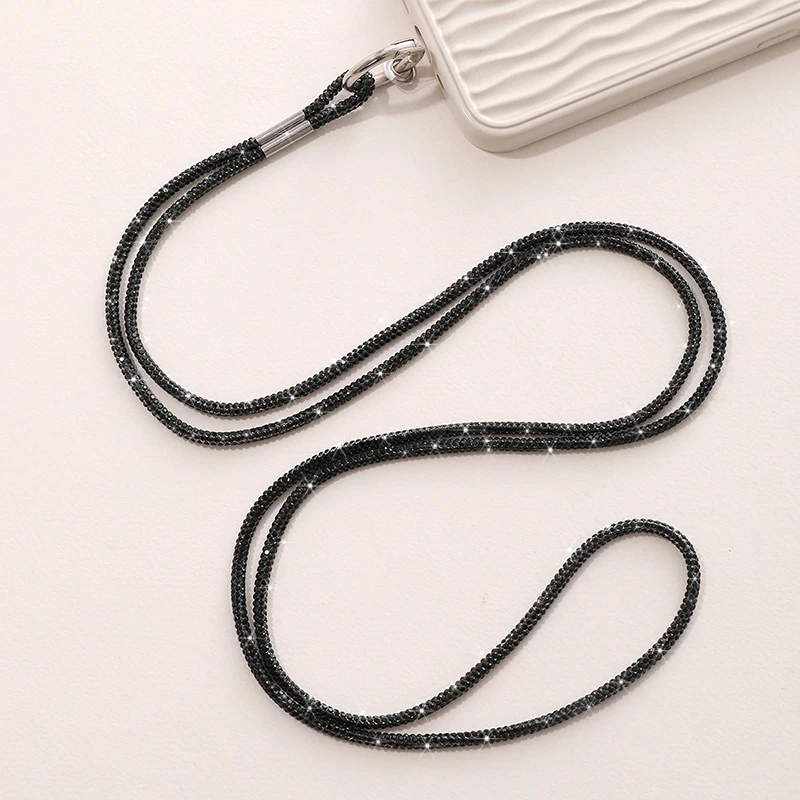 New Luxury Rhinestone Mobile Phone Lanyard Diamond-inlaid Diagonal Span Mobile Phone Case Anti-Loss Hanging Ornaments Pendant