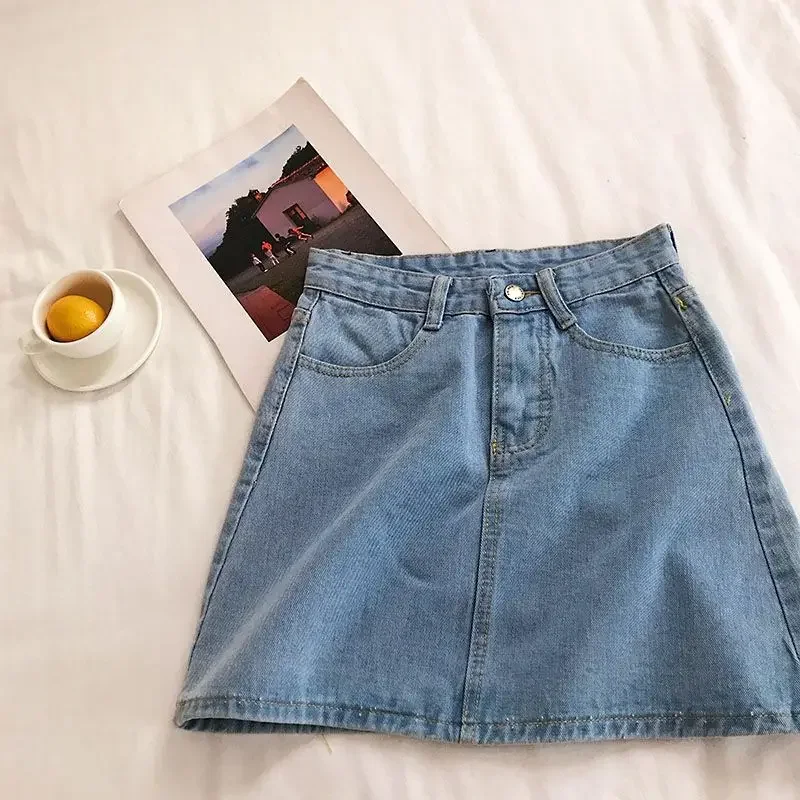 Women's Summer Skirt Casual Big Size Jeans A-line Short Skirt High Waist Denim Vintage Tassel Female Clothing DURIKIES 3