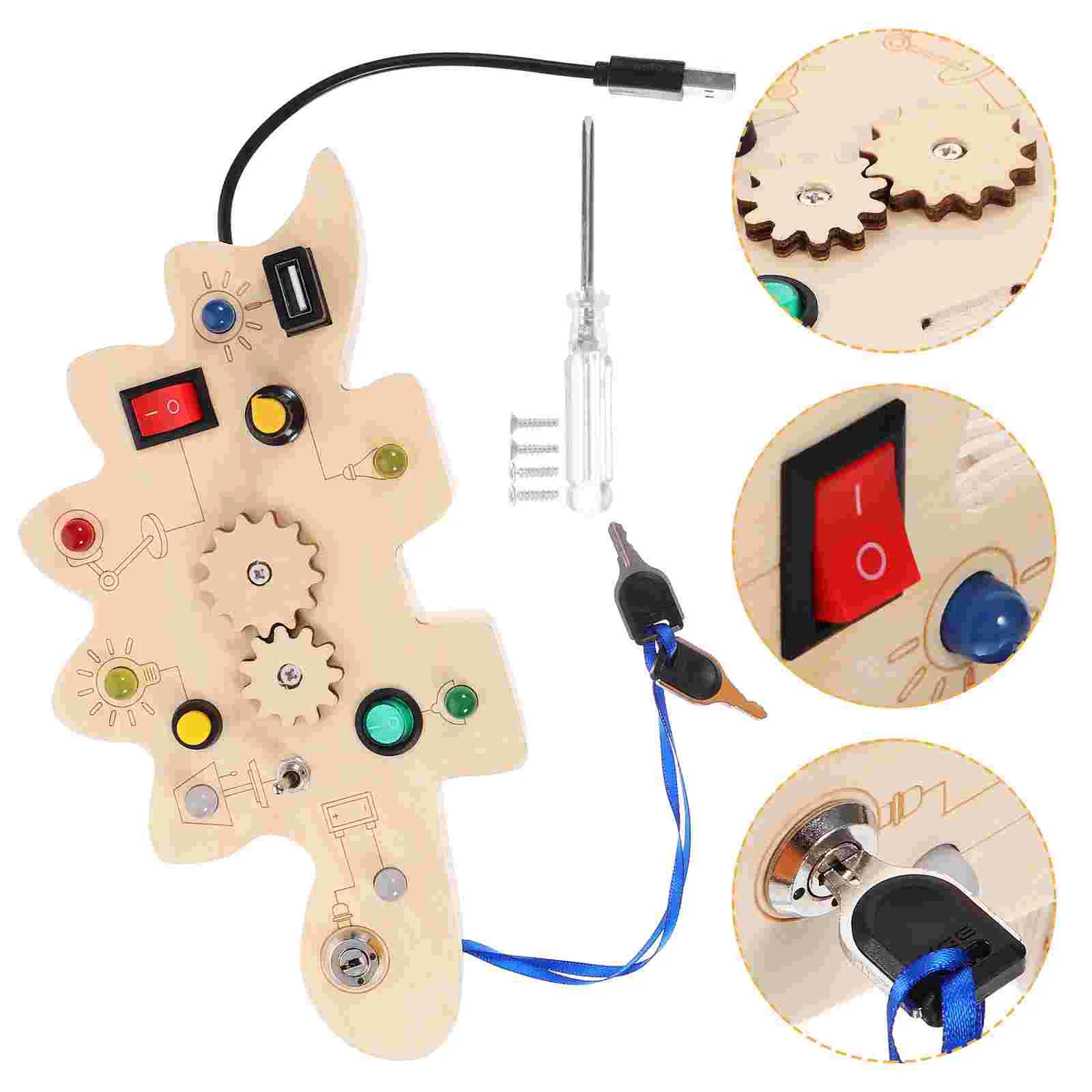 

LED Busy Board Toddler Sports Toys Interesting Cognitive for Kids Puzzle Toddlers Wood Travel Learning Plaything