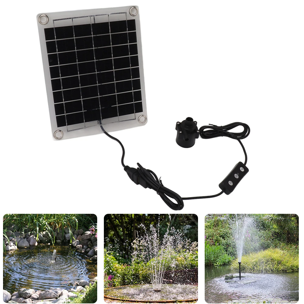 12V 10W Solar Water Pump Garden Decoration Mini Solar Panel Water Pump Watering System with Adjustment Switch Kits for Fish Tank
