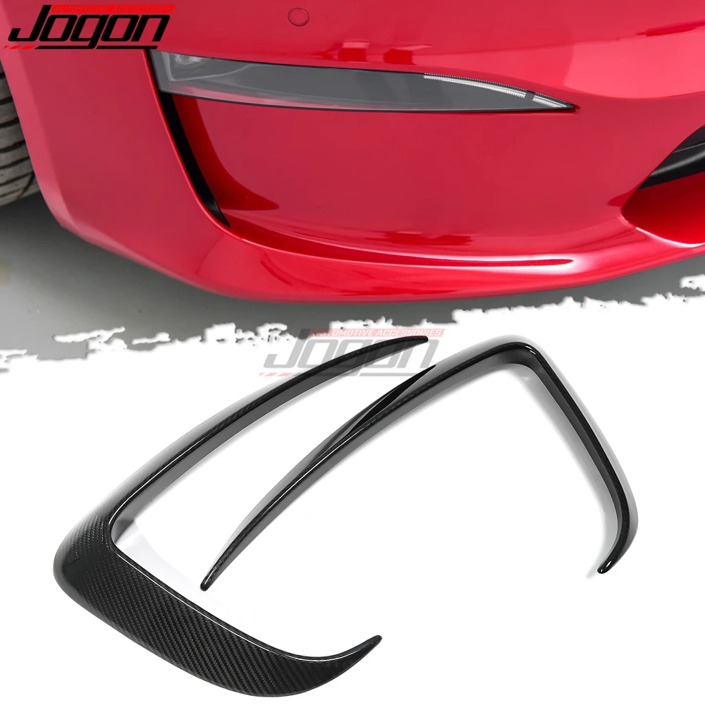 

Carbon Fiber Exterior For Tesla Model S 2021 2022 2023 Front Bumper Fog Side Canard Wing Trim Strips Splitter Car Accessories