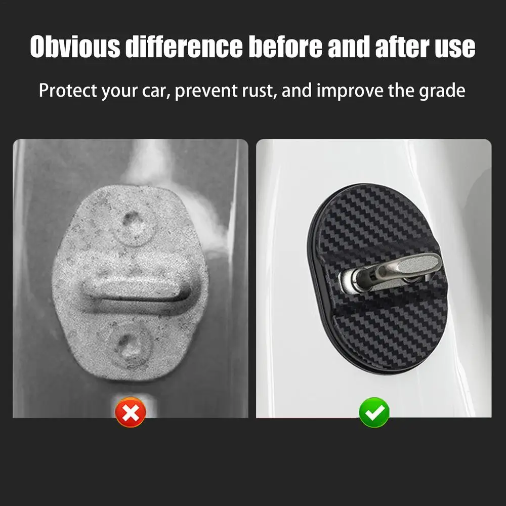 4PCS New Styg Protective Cover For Lock Protector Car Door Decoration Stainless Steel Accessories_voghion.com