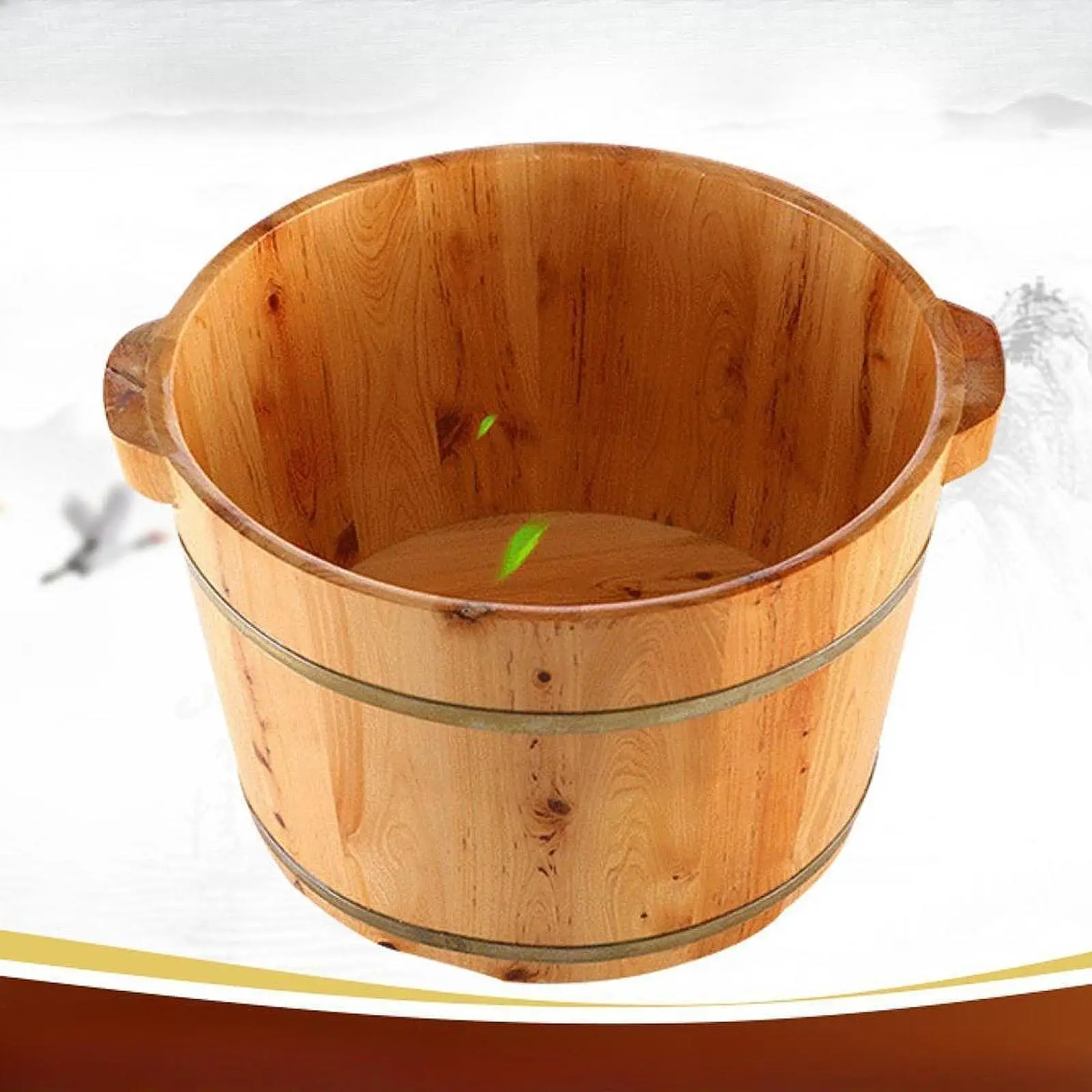 Foot Soaking Tub Basin Tub Thicken Footbath Bucket with Handle Wood Foot Wood Footbath Basin for Bedroom Sauna Bathroom
