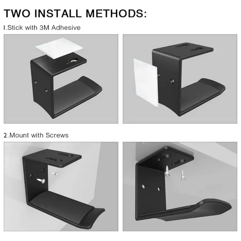 Headphone Wall Mount Holder Supporting Bar Flexible Headrest Gaming for Head Hanger Orgnizer for Ceramic Wall Paper