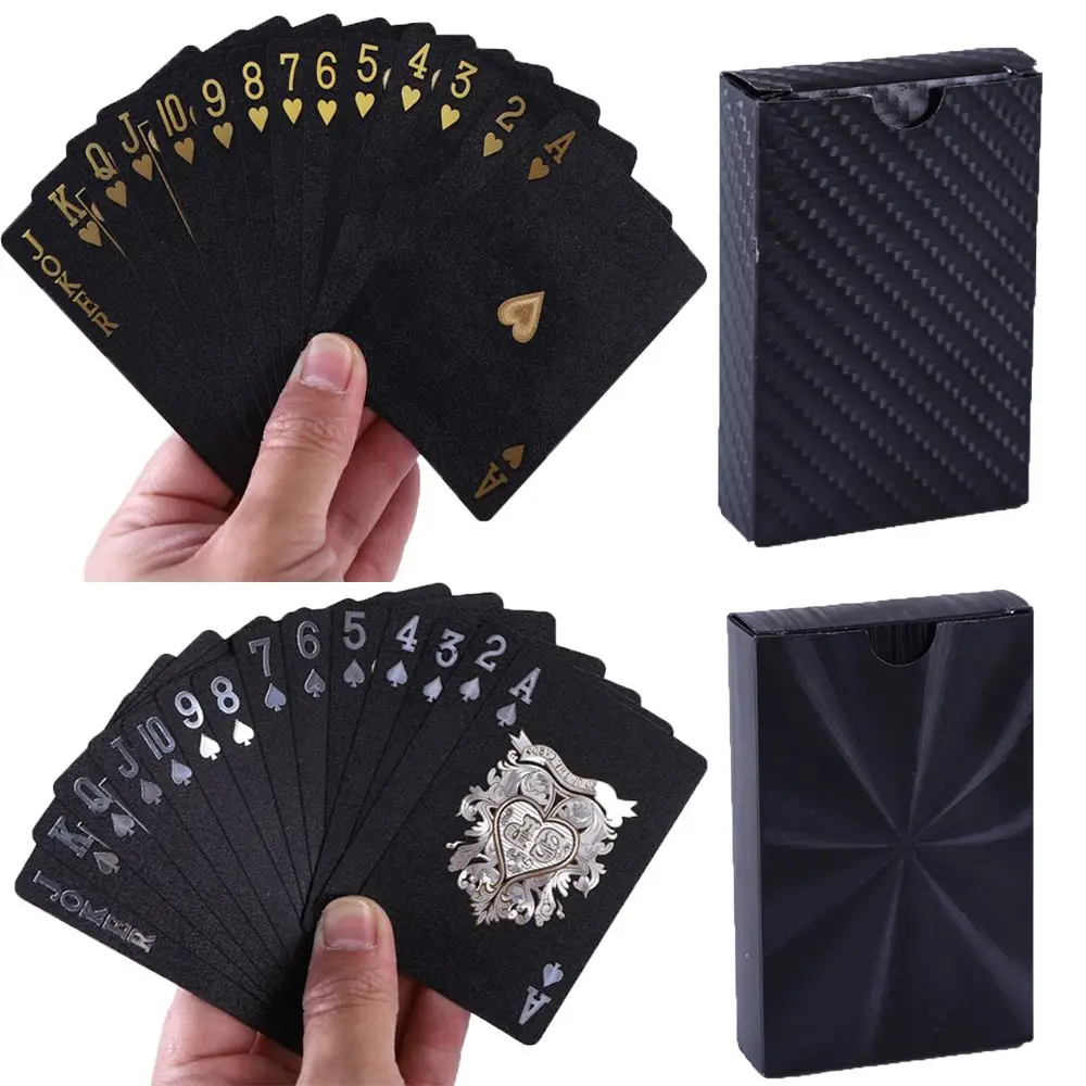 Playing Cards Plastic Playing Cards Deck 2 Styles Golden Laminate Washable Waterproof Magic Cards