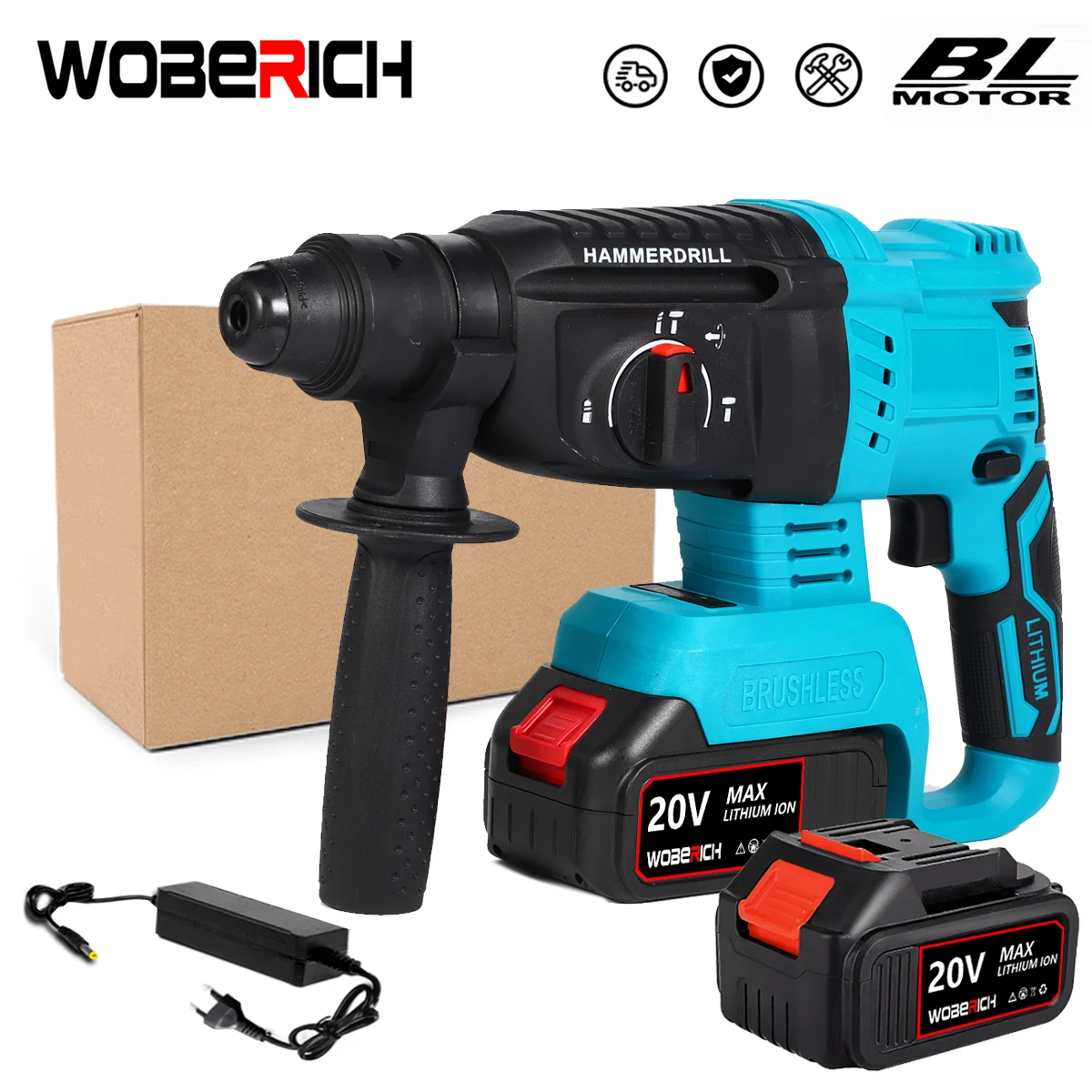 Rechargeable Brushless Electric Hammer Electric Impact Drill Multi-function Rotary Electric Pick for Makita Battery Power Tool new four piece brushless electric hammer hammer drill electric pick electric drill lithium battery rechargeable power tool