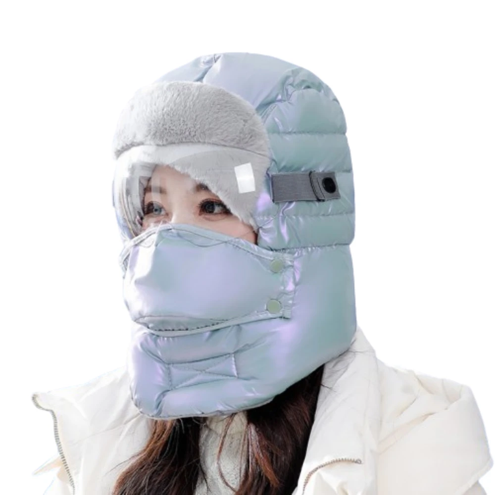 Gorros con cubierta para todo el rostro a prueba de viento, protección para los oídos que mantienen el calor, gafas de invierno, máscara, sombrero de algodón impermeable para invierno, sombrero para coche eléctrico