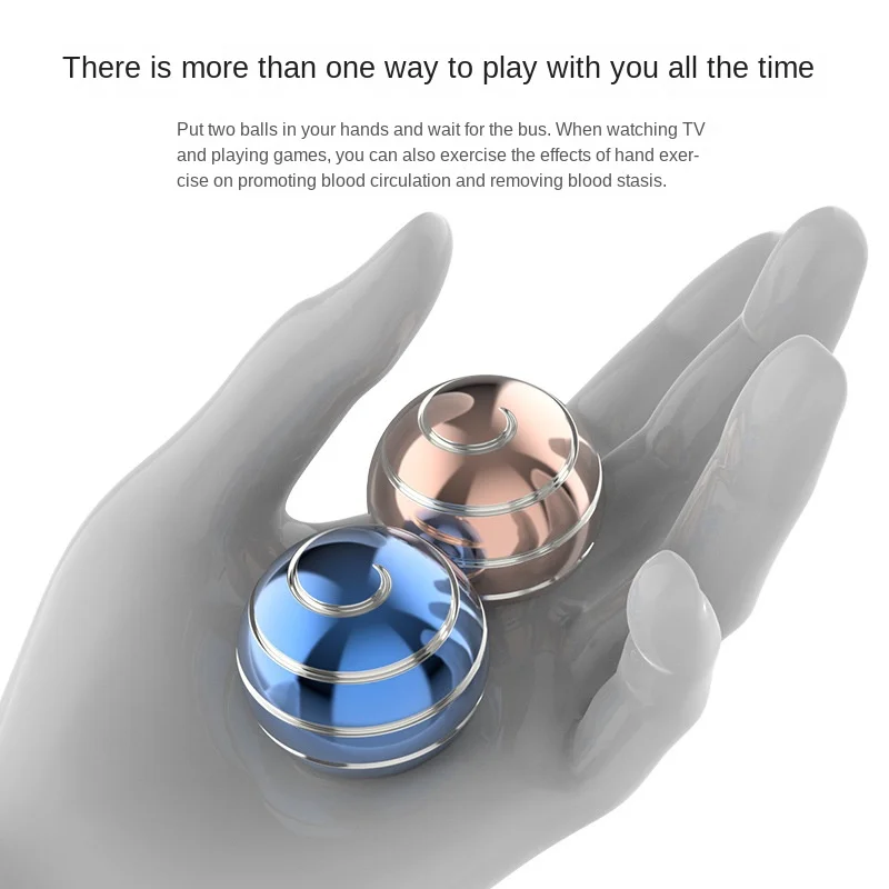 40/45/55MM Aluminum Alloy Anti Stress Desk Luck Transfer Rotary Gyro Kinetic Desktop Spinning Ball Adults Fidget Spinner Toy 3