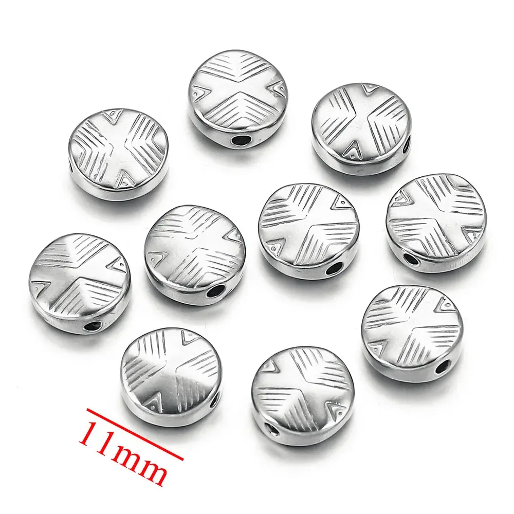 Stainless Steel Round Square Bead Globular Bead Gold Plated Positioning Bead DIY Jewelry Accessories 8